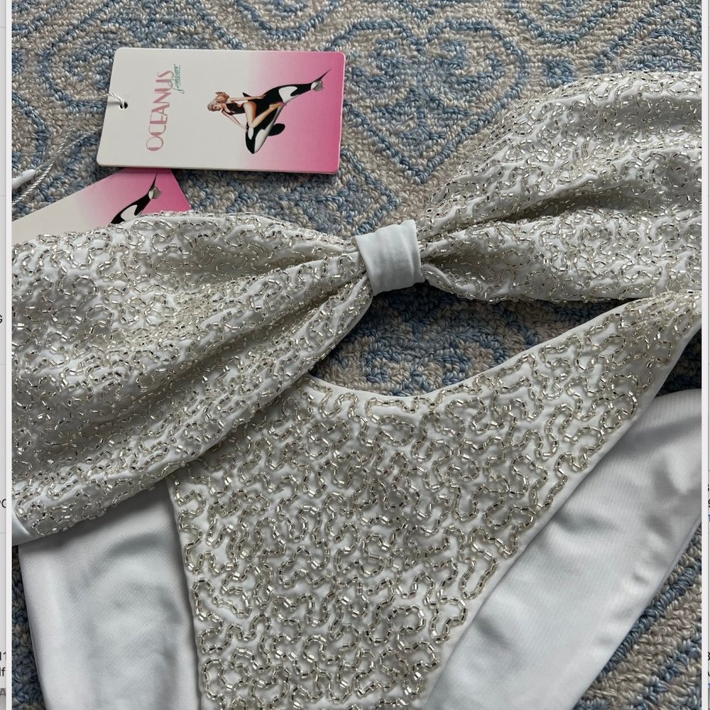 Oceanus Sandy White Hand-Embroidered Bikini- NWT-Sold Out!